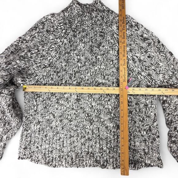 Abercrombie & Fitch Oversized Marled Chunky Knit Mock Neck Sweater XL Cozy Gray - Picture 7 of 7